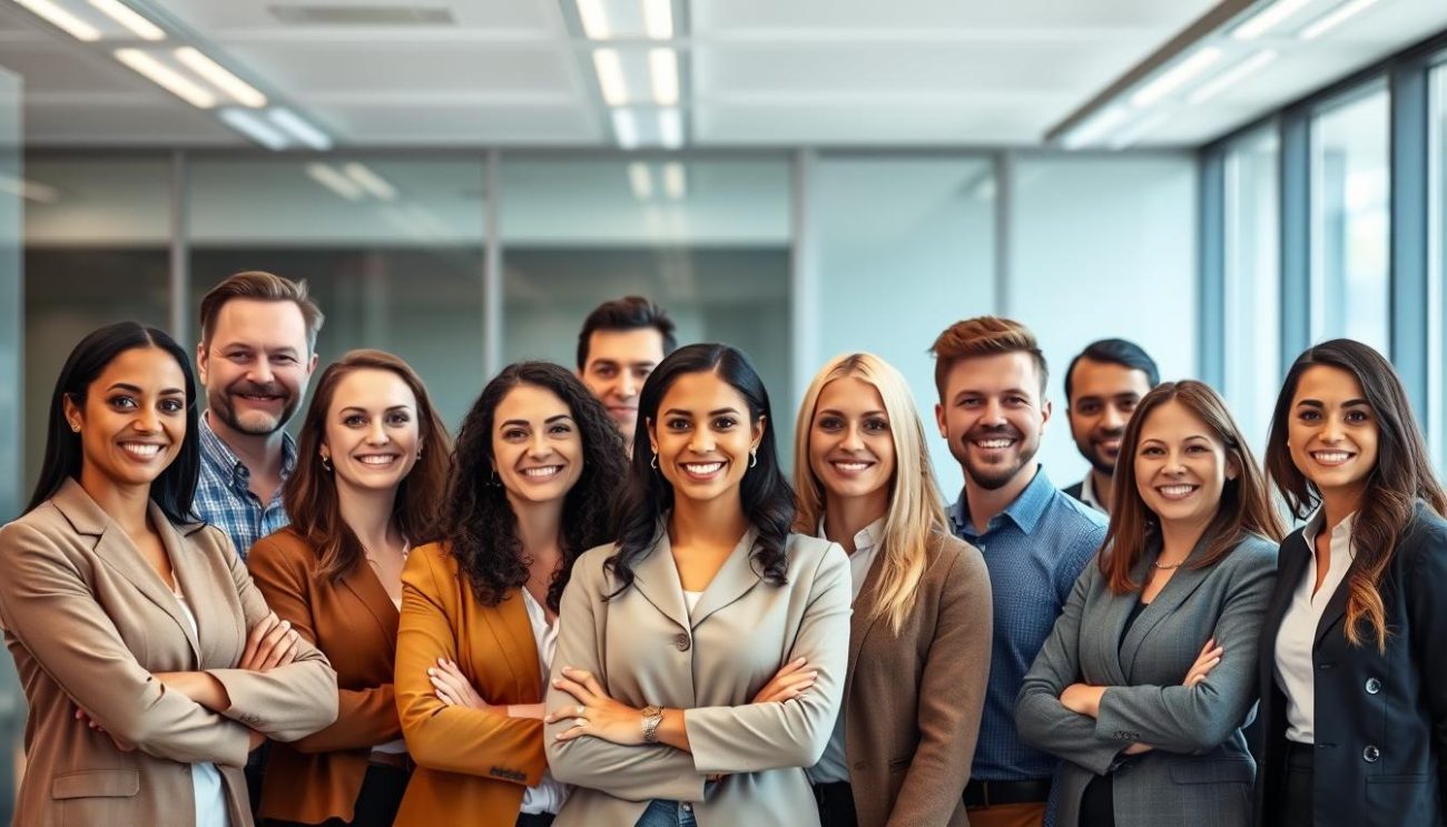 A confident person standing tall in a professional setting, demonstrating positive body language and self-assurance