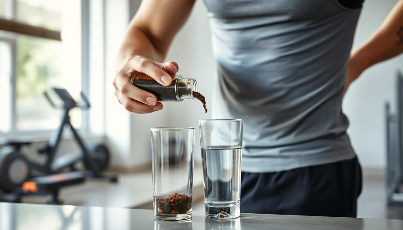 Athlete taking shilajit supplement as part of fitness routine