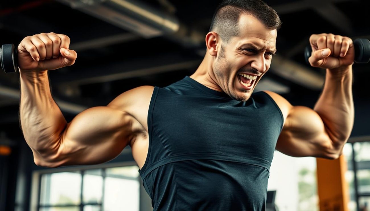 Athlete with improved energy and performance using natural pre workout Shilajit before training