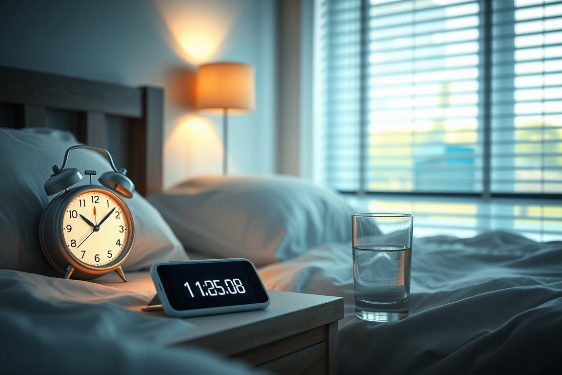 Bedroom environment showing factors that disrupt sleep