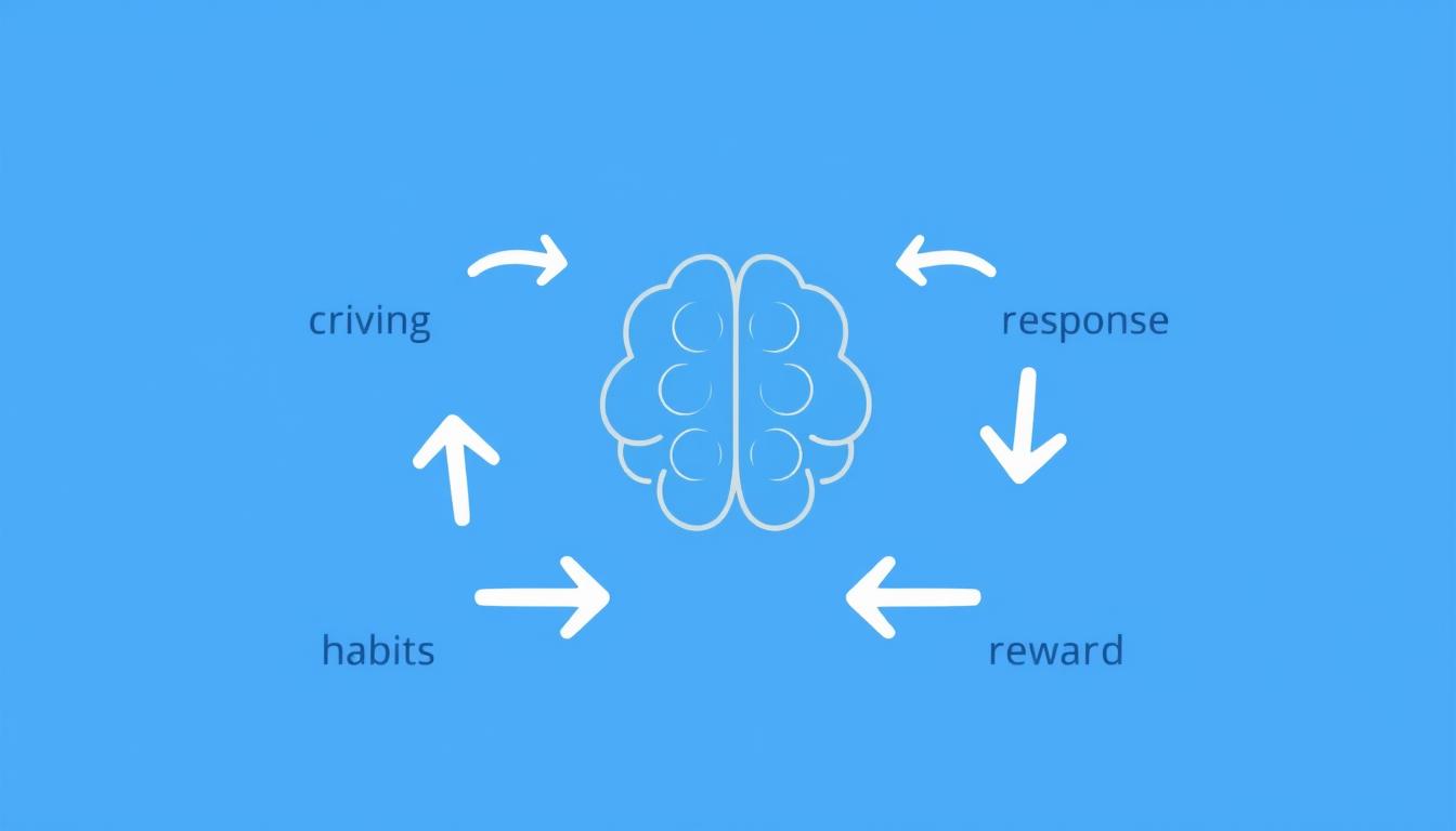 Brain diagram showing the habit loop of cue, craving, response, and reward for how to build a new habit that sticks