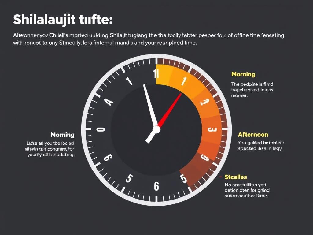 Clock showing optimal timing for Shilajit supplementation throughout the day