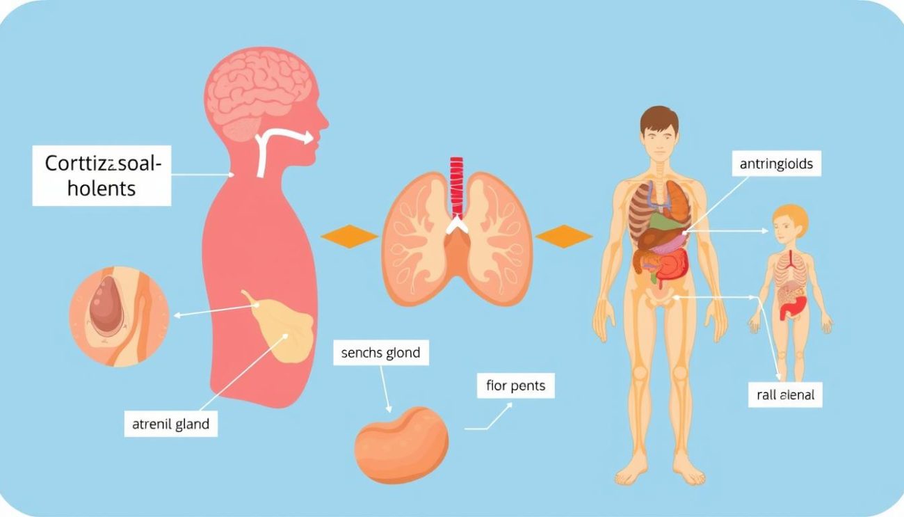 Diagram showing how cortisol affects different body systems when daily habits to reduce cortisol aren't practiced