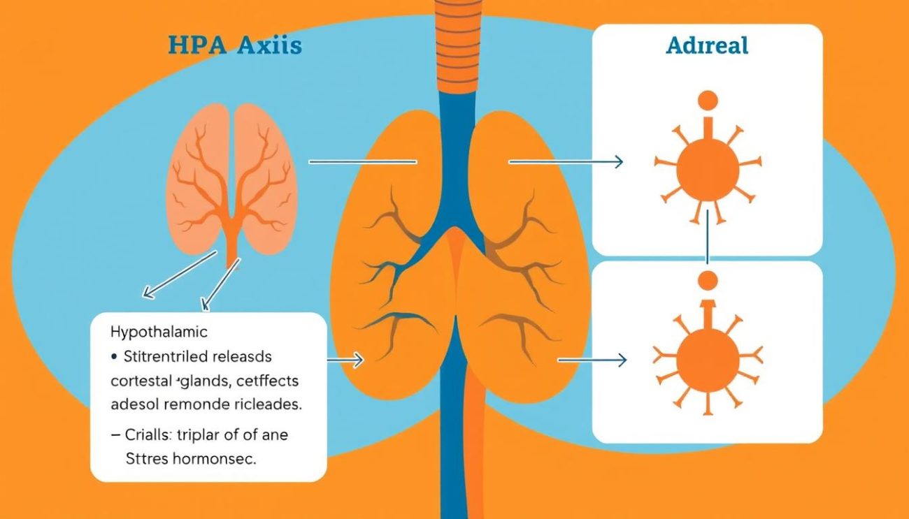 Diagram showing how stress affects the HPA axis and hormonal balance