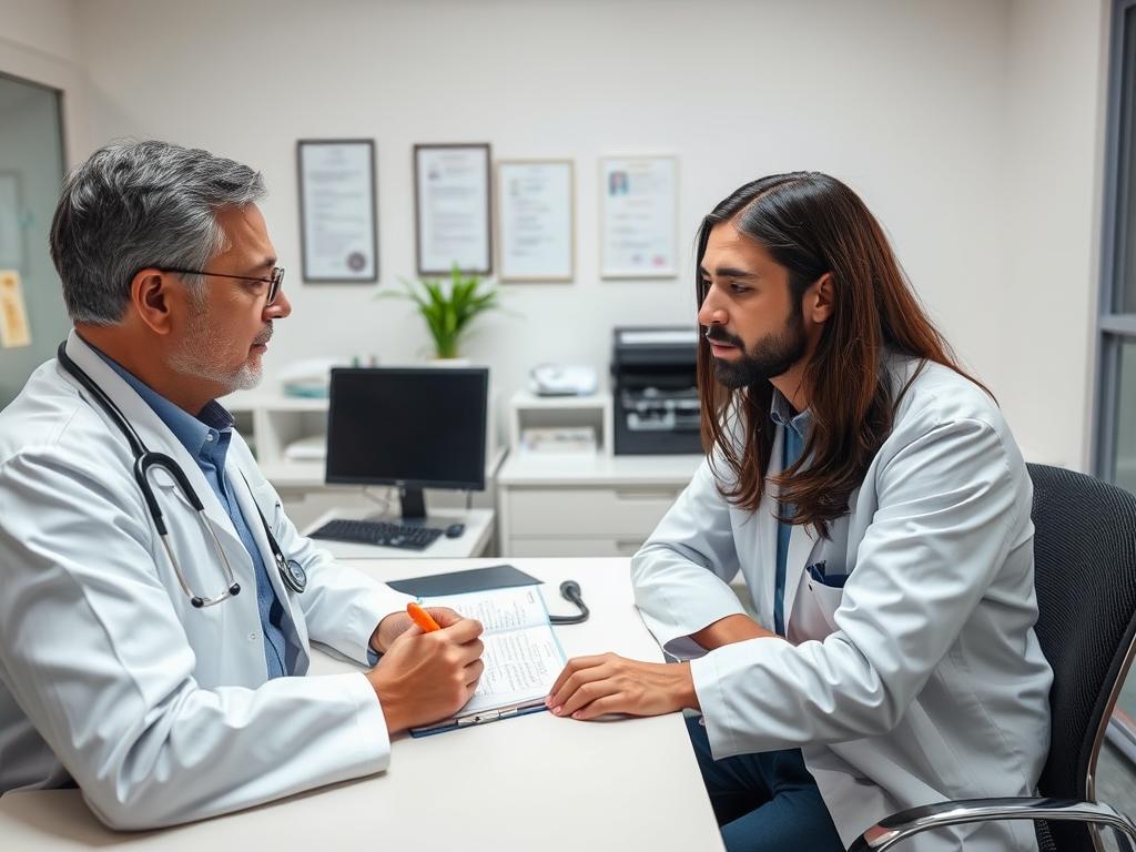 Doctor consultation about persistent tiredness after 8 hours of sleep