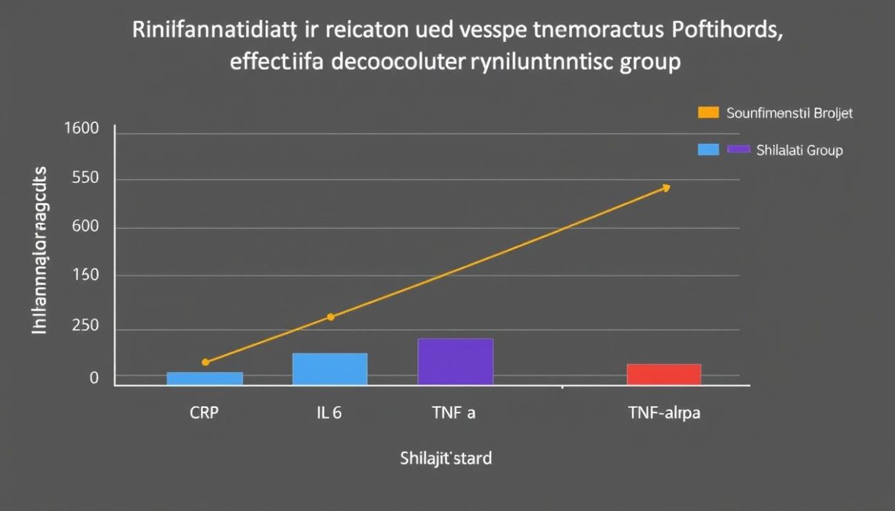 Graph showing reduction in inflammatory markers with Shilajit use over time