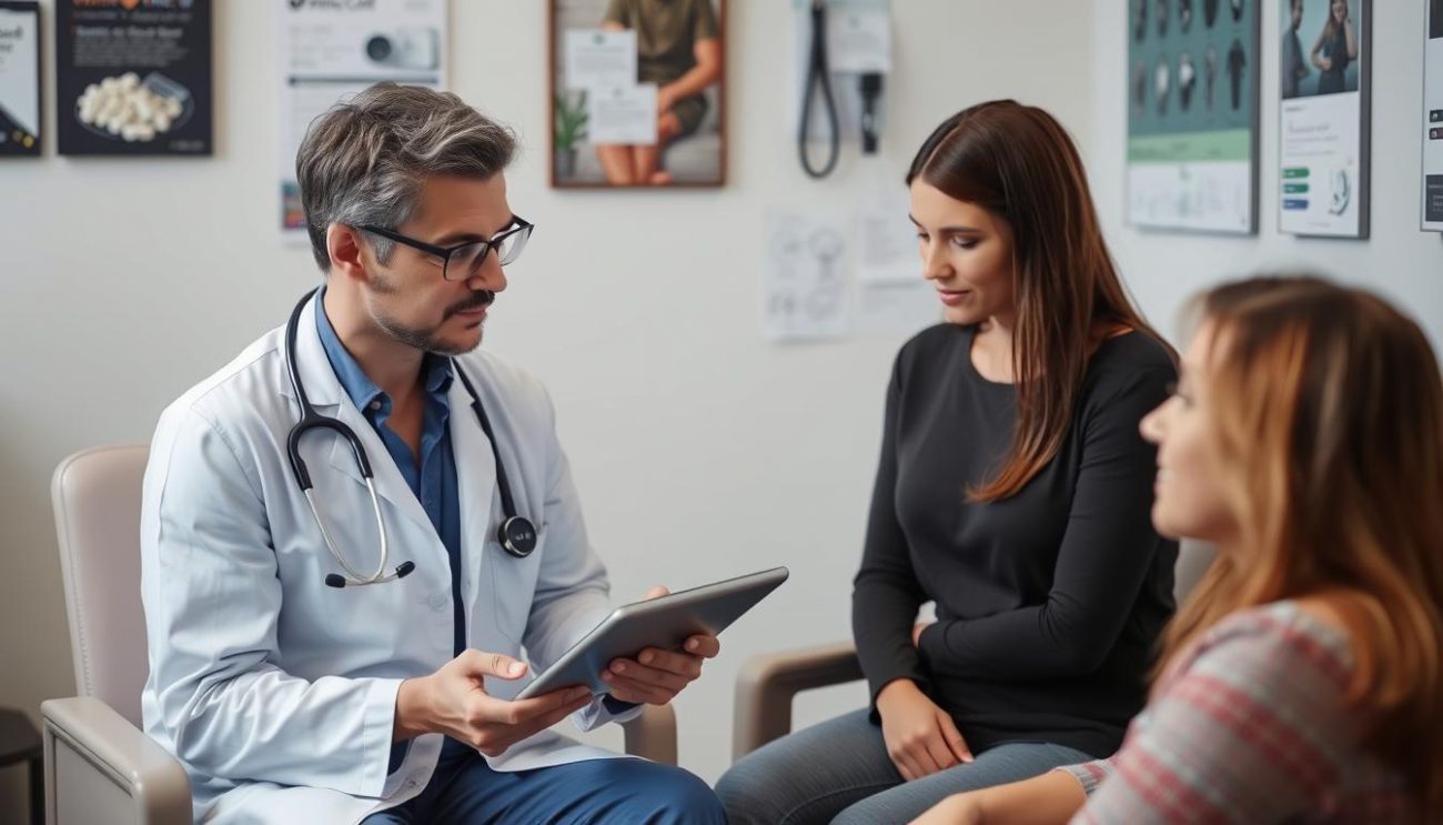 Healthcare professional discussing supplement safety with patient