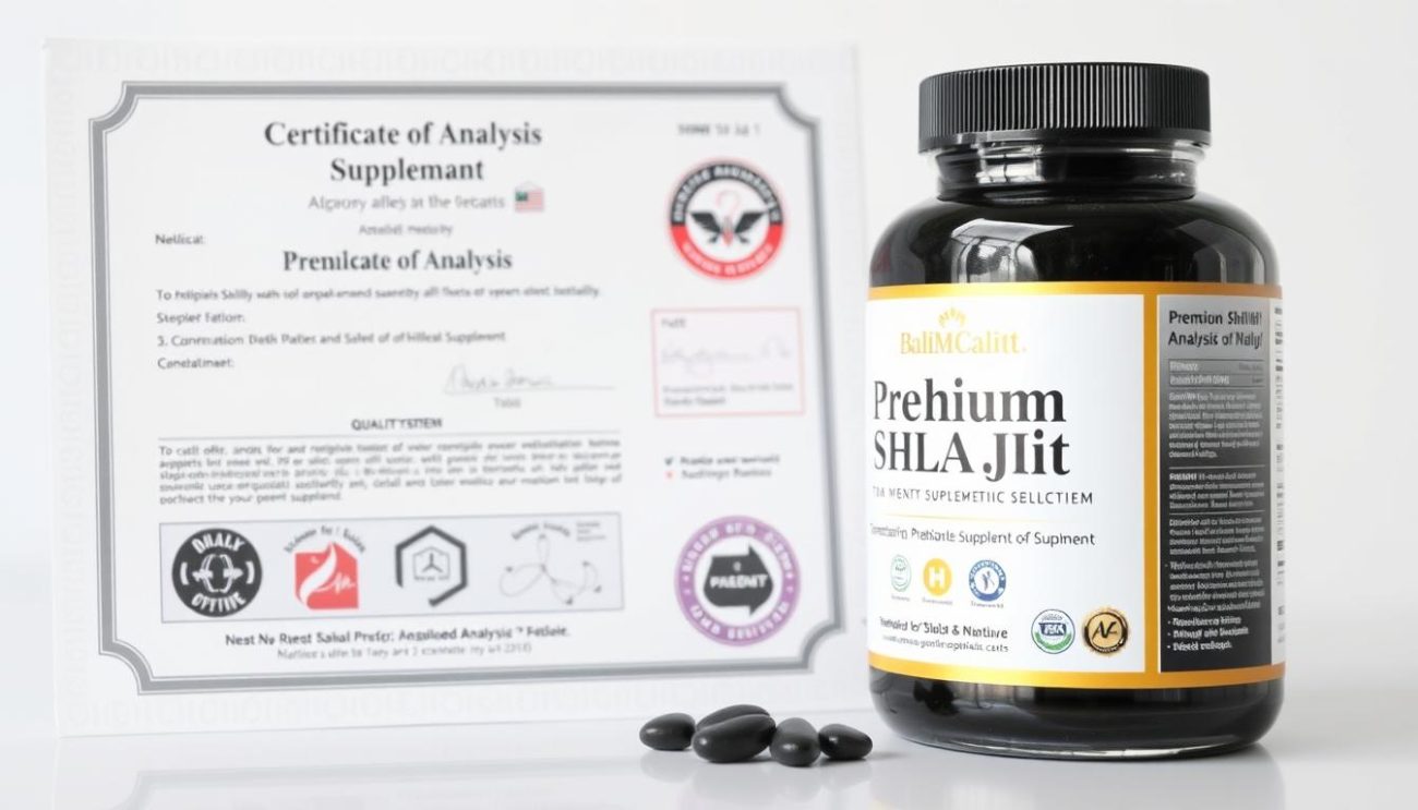High-quality Shilajit supplement with lab testing certificate