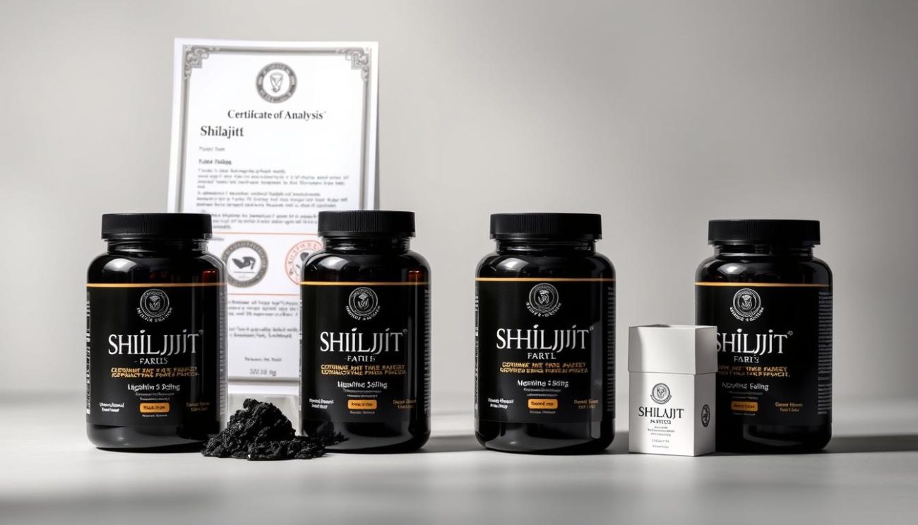 High-quality shilajit products with certificates of analysis and testing information