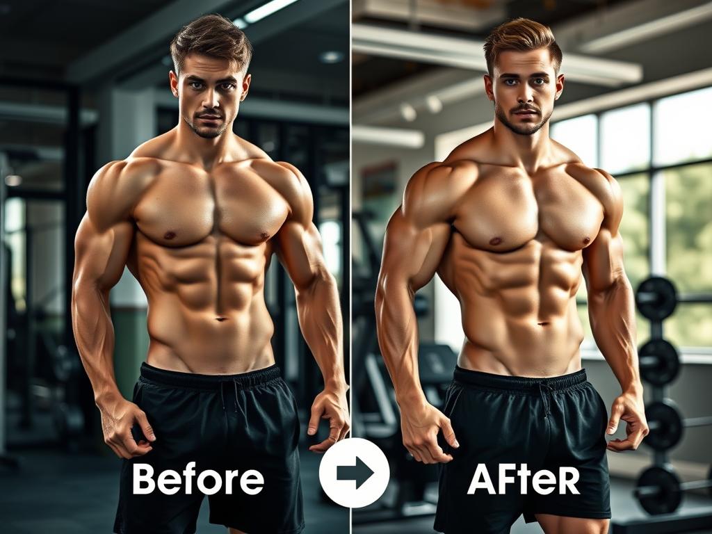 Man showing increased muscle definition after using Shilajit for muscle growth