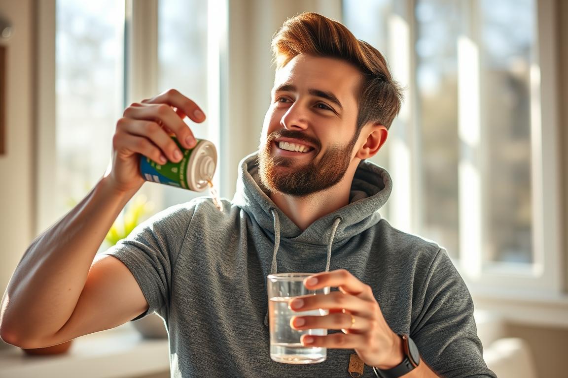 Man taking Shilajit as part of morning ritual - natural ways to increase testosterone