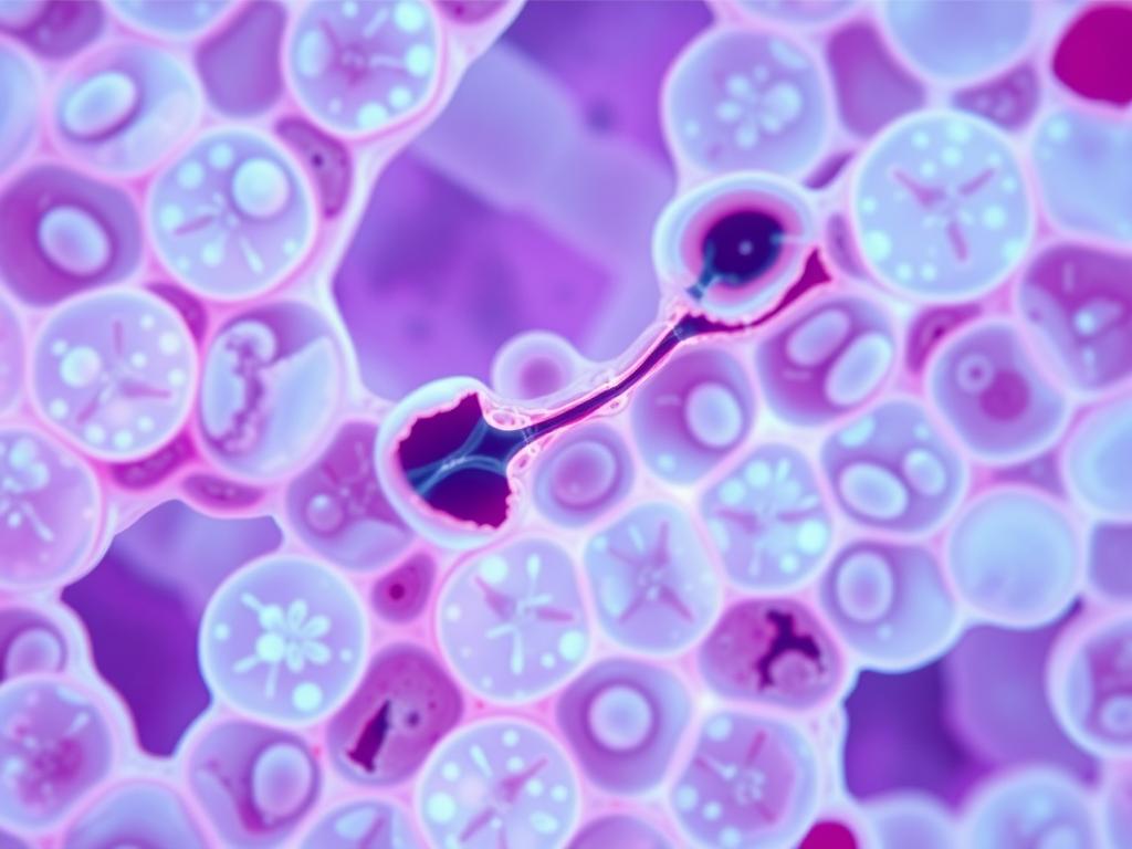 Microscopic view of intestinal lining showing tight junctions in leaky gut