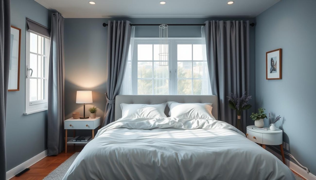 Peaceful bedroom setup for better sleep to reduce anxiety