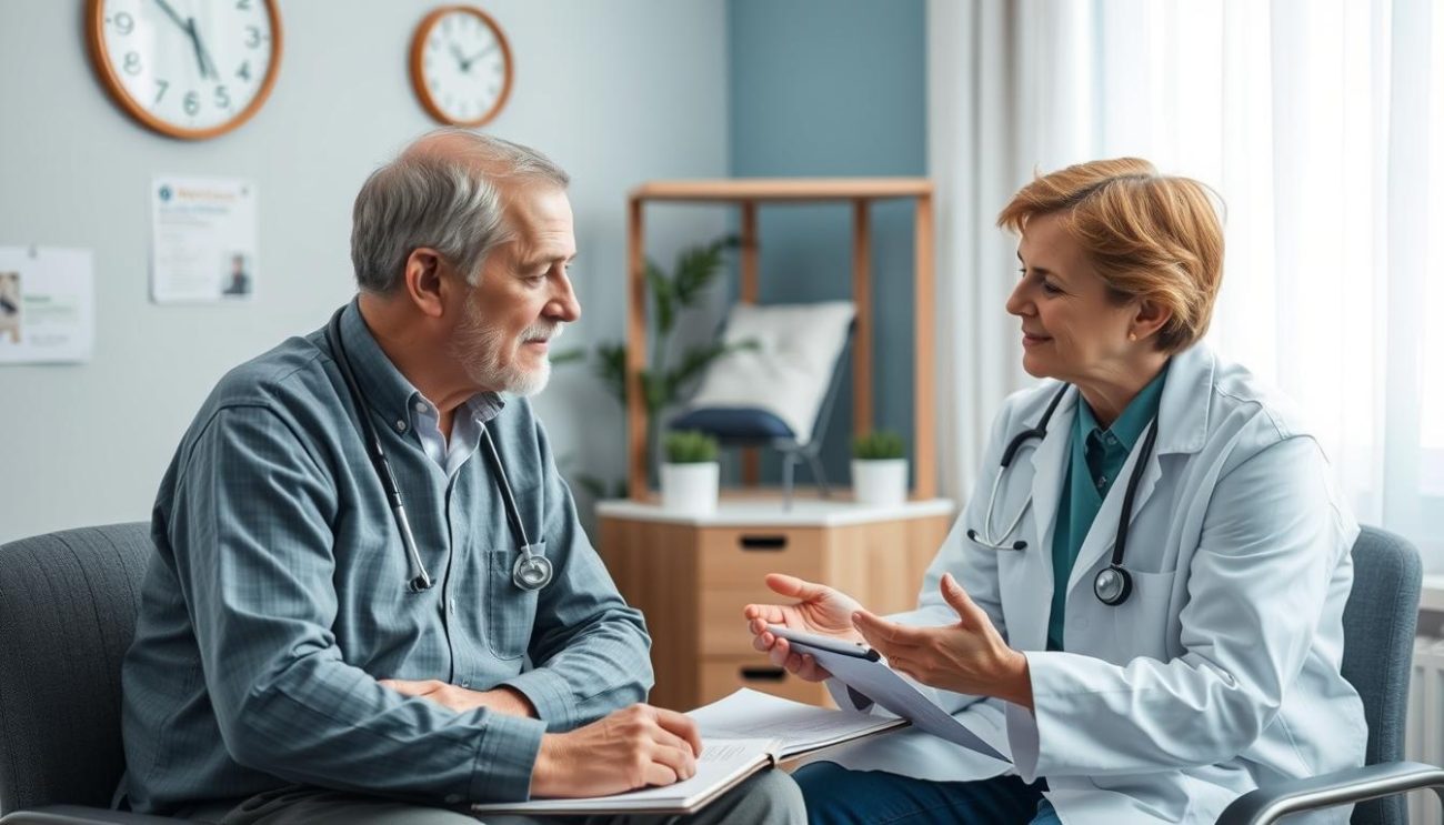 Person consulting with sleep specialist about chronic insomnia