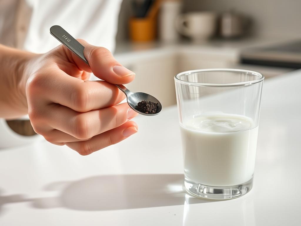 Person measuring proper Shilajit for RLS dosage