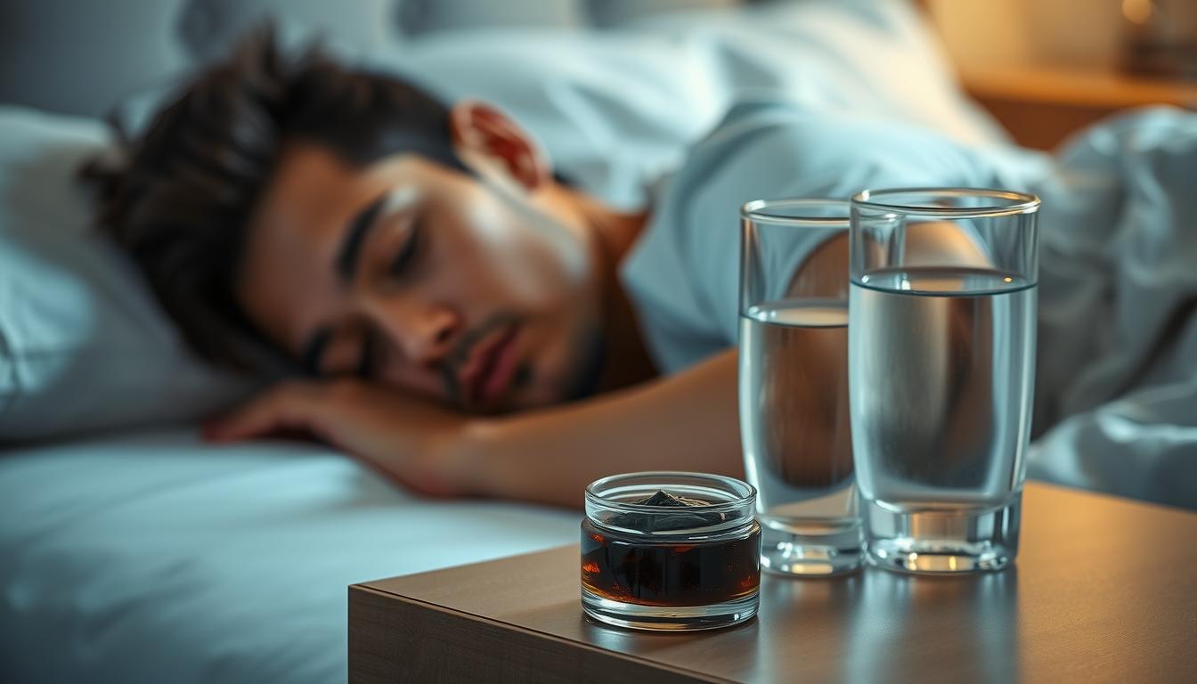 Person sleeping peacefully after taking Shilajit for sleep