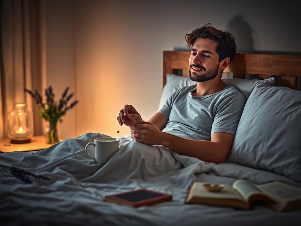 Person taking Shilajit with warm milk before bed to treat insomnia