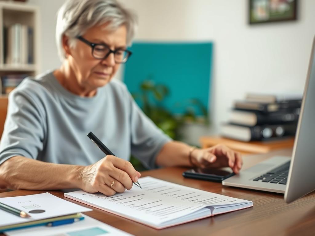 Person taking a memory self-assessment test, illustrating how to evaluate if forgetfulness is normal