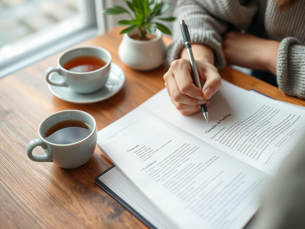 Person writing in a journal for anxiety management