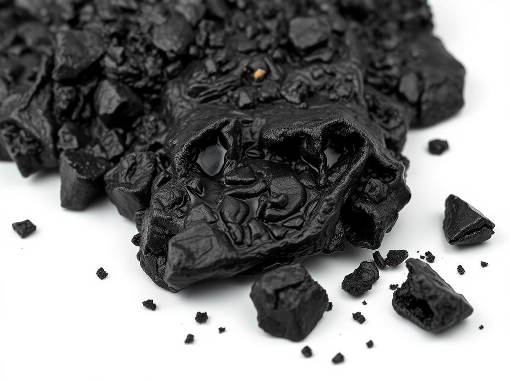 Raw Shilajit resin, a black sticky substance used for anxiety treatment