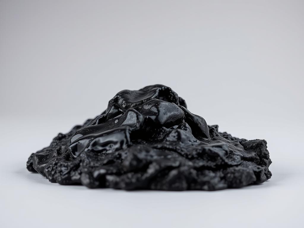 Raw Shilajit resin, a sticky black substance used for testosterone support