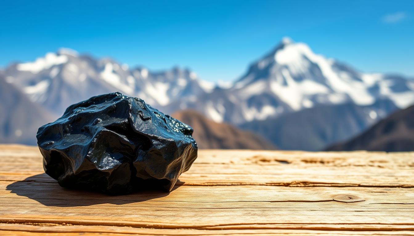 Raw Shilajit resin from Himalayan mountains for mood boost