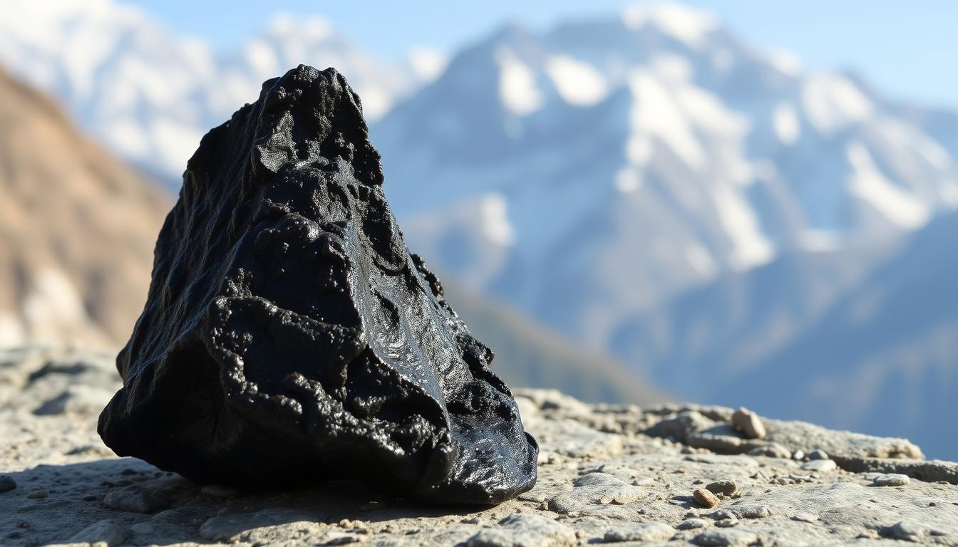 Raw Shilajit resin from Himalayan mountains for naturally increasing testosterone