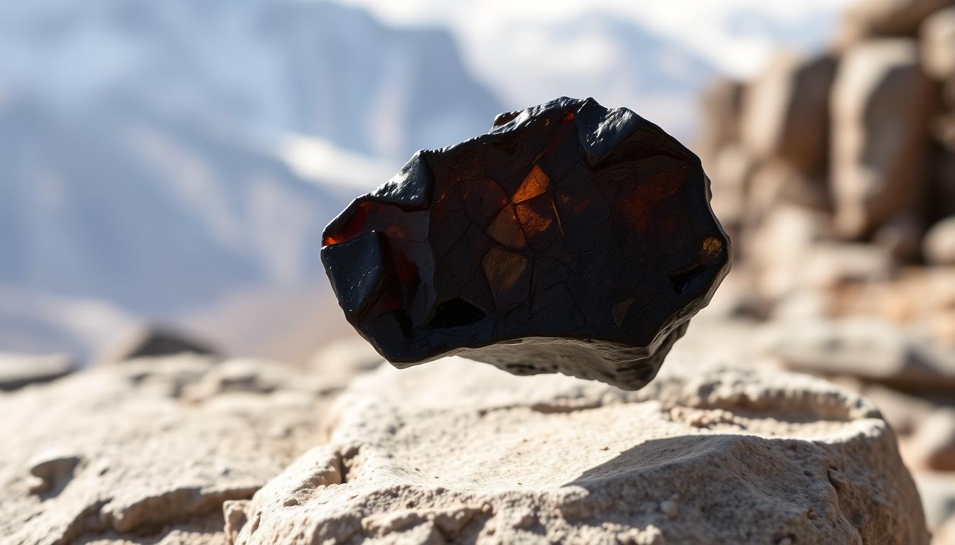 Raw Shilajit resin with its characteristic dark appearance and sticky texture - natural testosterone builder