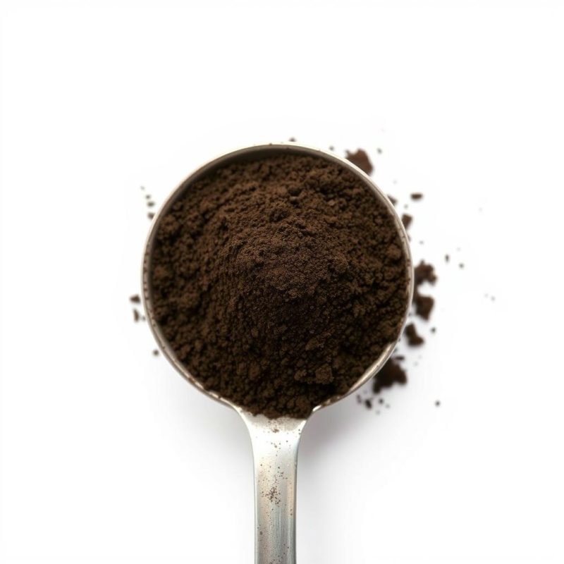 Shilajit powder in a measuring spoon