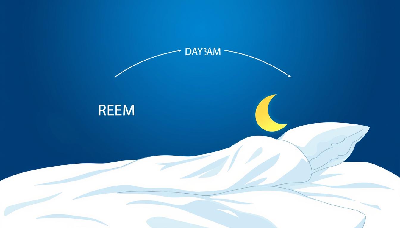 Sleep cycle diagram showing REM and deep sleep patterns with 3am highlighted as a common awakening time