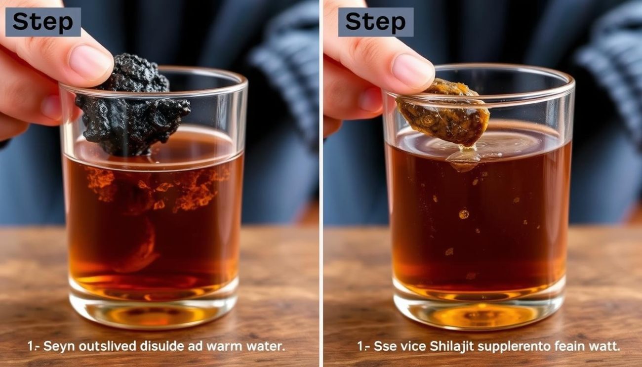 Testing the authenticity of Shilajit energy supplement by dissolving in water