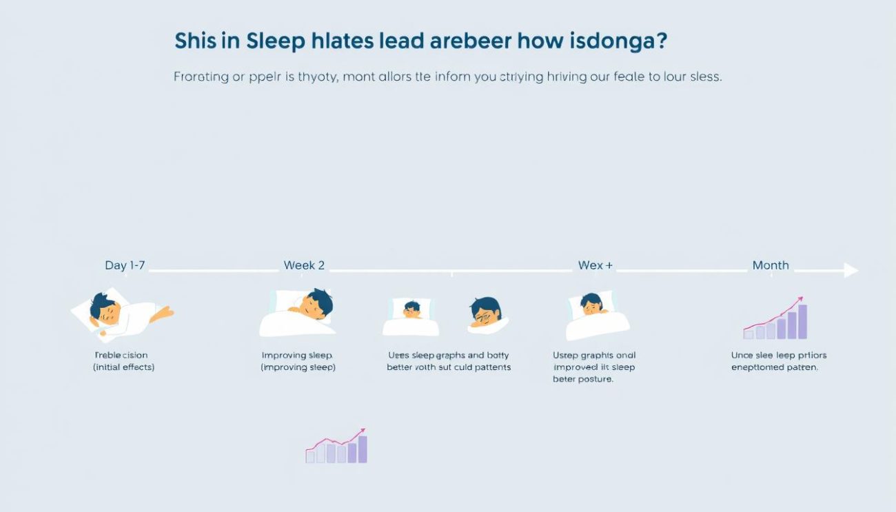 Timeline showing sleep improvement progression when using Shilajit for insomnia