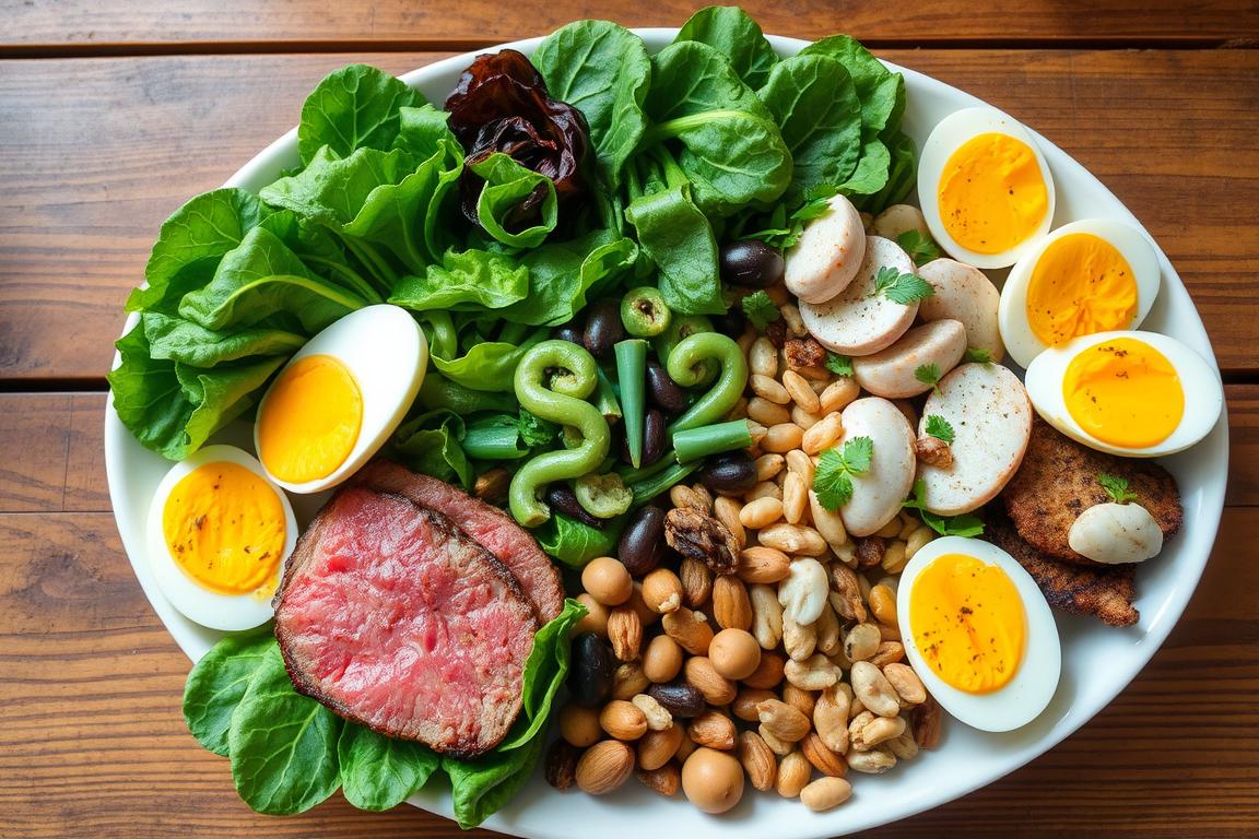 Various foods rich in B12 and iron that help combat fatigue when tired after 8 hours of sleep