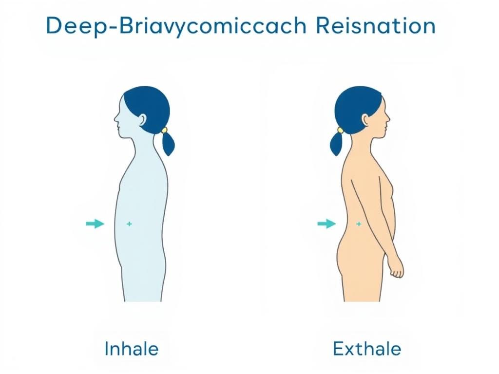 Visual guide showing deep breathing technique for anxiety relief